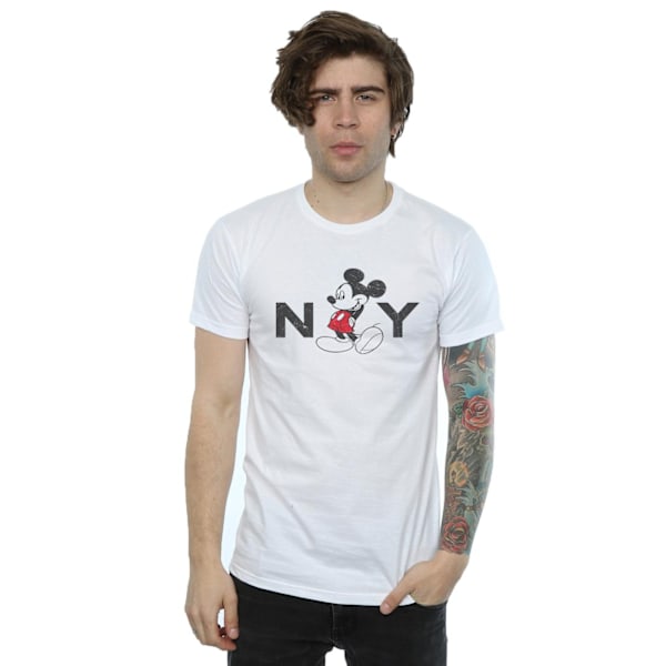 Disney herr Mickey Mouse NY T-shirt M vit White M