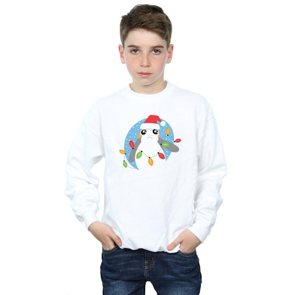Star Wars Boys The Last Jedi Porg Julbelysning Sweatshirt 7 White 7-8 Years