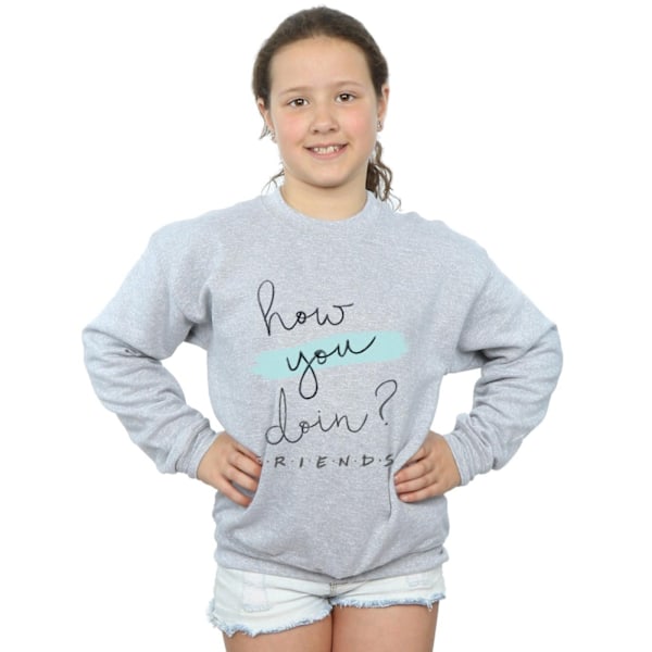 Friends Girls How You Doin? Handwriting Sweatshirt 5-6 år Sp Sports Grey 5-6 Years