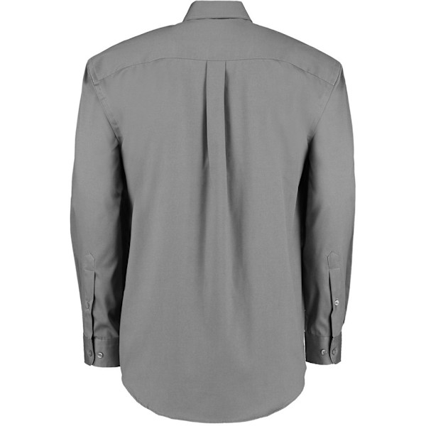 Kustom Kit Herr Långärmad Corporate Oxford Skjorta 16 tum Charc Charcoal 16inch