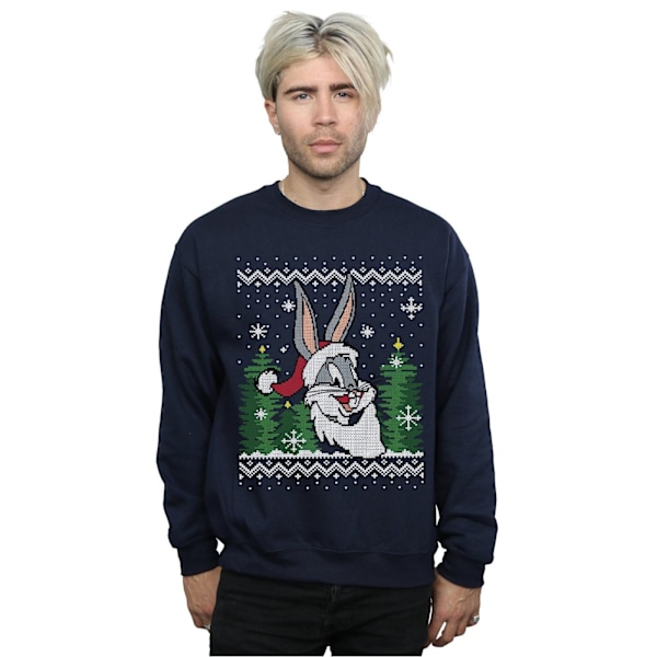 Looney Tunes Herr Bugs Bunny Jul Fair Isle Sweatshirt M N Navy Blue M