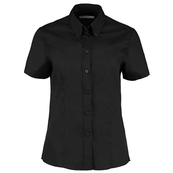 Kustom Kit Dam/Damer Premium Oxford Skräddarsydd Kortärmad Black 12 UK