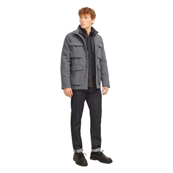 Jack And Jones Herr Alex Multi Pocket Regular Fältjacka S Grå Grey Melange S