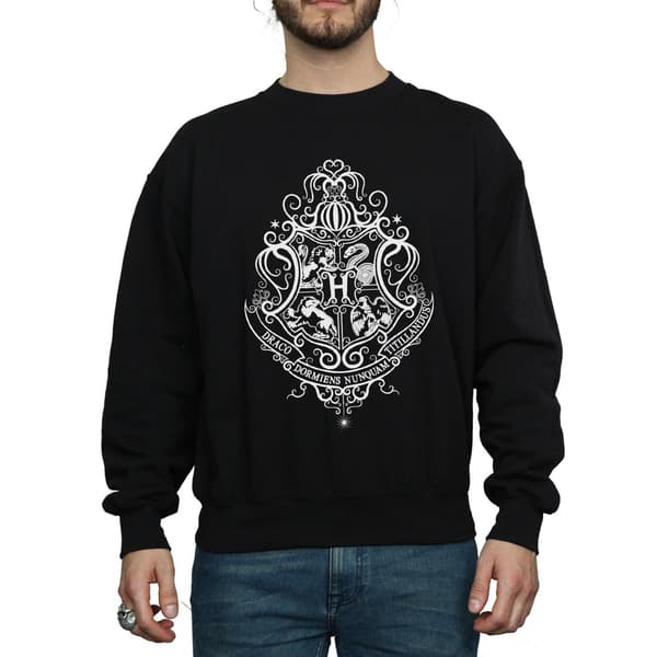 Harry Potter Herr Hogwarts Draco Dormiens Crest Sweatshirt M Svart Black M