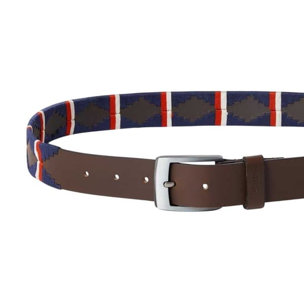 Osprey Herr The Mendoza Geometriskt Mönster Läderbälte 85cm Blå Blue/Red 85cm