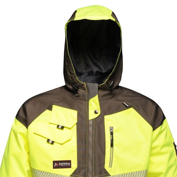 Regatta Hi-Vis Vattentät Reflex Parka Jacka L Gul Yellow/Grey L