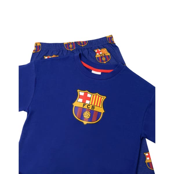 FC Barcelona Pojkar Crest Kortärmad Lång Pyjamas Set 2-3 År Blue 2-3 Years