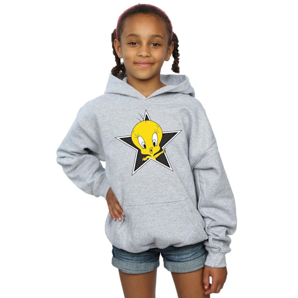 Looney Tunes Girls Tweety Pie Star Hoodie 12-13 år Sports Grå Sports Grey 12-13 Years