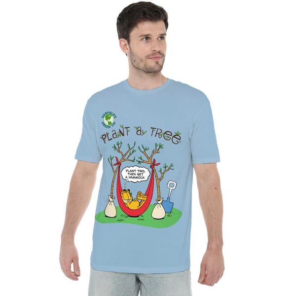 Garfield Herr Plant A Tree T-Shirt M Ljusblå Light Blue M