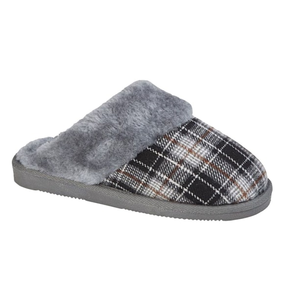 Sleepers Dam/Dam Leyla Rutig Tofflor 3 UK Svart/Grå Black/Grey 3 UK