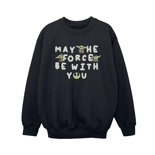 Star Wars Boys The Mandalorian Grogu May The Force Be With You Black 7-8 Years