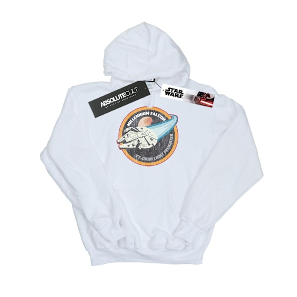 Star Wars Boys Millennium Falcon Badge Hoodie 12-13 år Vit White 12-13 Years