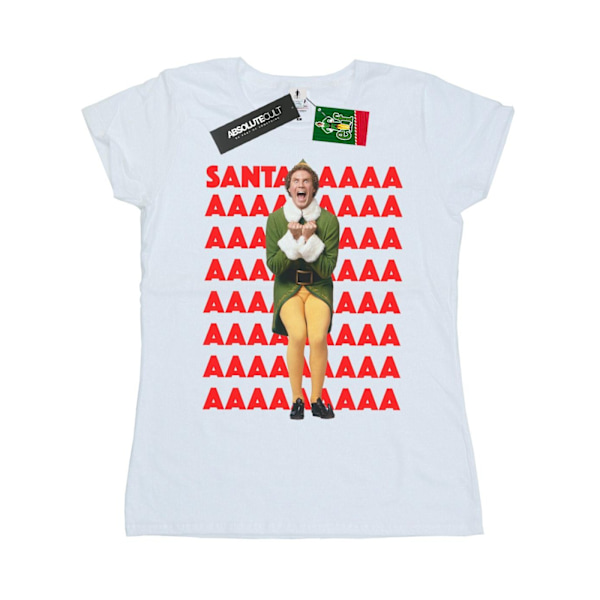 Elf Dam/Damer Buddy Santa Scream Bomull T-shirt M Vit White M
