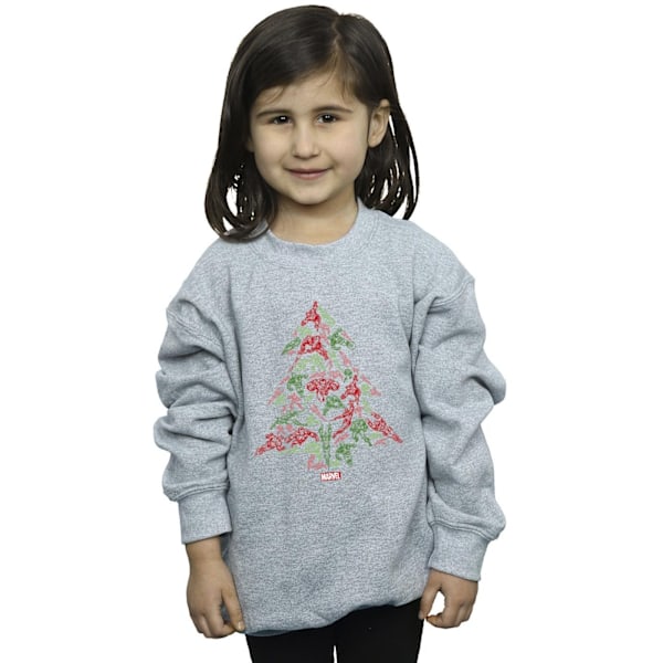 Marvel Girls Avengers Julgran Sweatshirt 7-8 År Sport Sports Grey 7-8 Years