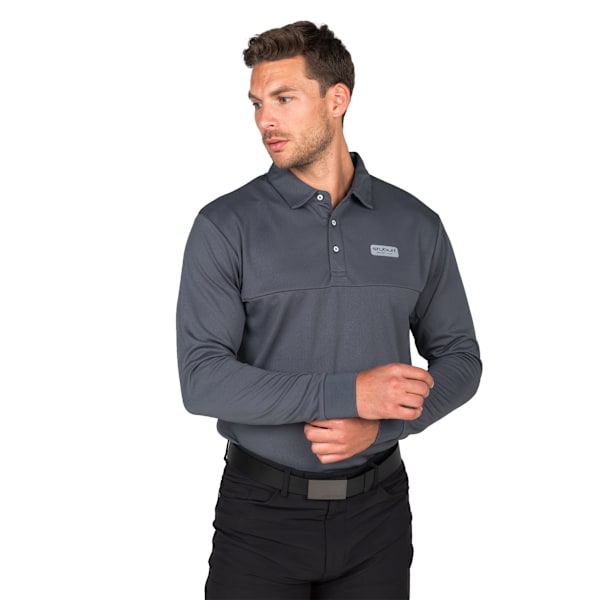 Stuburt Herr Sport Tech Långärmad Poloshirt S Skiffergrå Slate Grey S