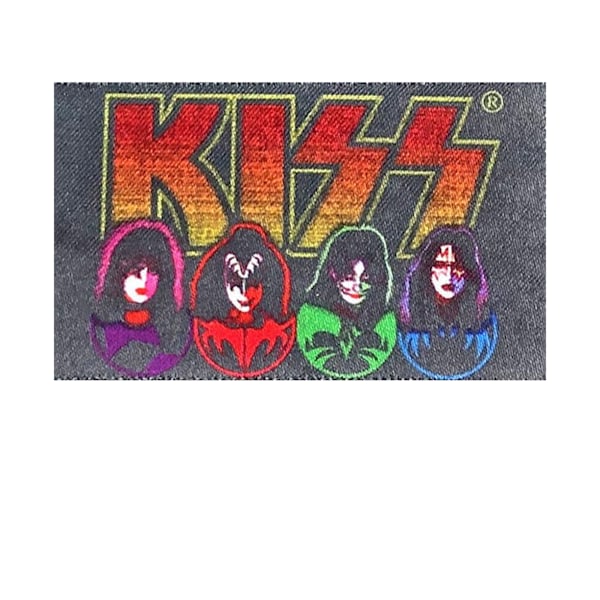 Kiss Faces Dubbelsidig Patch Nyckelring En Storlek Flerfärgad Multicoloured One Size