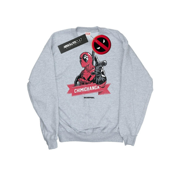 Marvel Deadpool Chimichanga Finger Sweatshirt XXL Sports G - Herr Sports Grey XXL