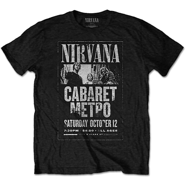 Nirvana Unisex Vuxen Cabaret Metro T-Shirt S Svart Black S