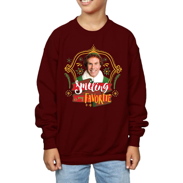 Elf Boys Buddy Smiling Sweatshirt 7-8 år Bourgogne Burgundy 7-8 Years
