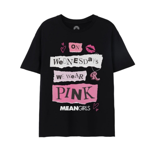 Mean Girls Dam/Kvinnor Rosa Onsdagar T-Shirt 8 UK Svart Black 8 UK
