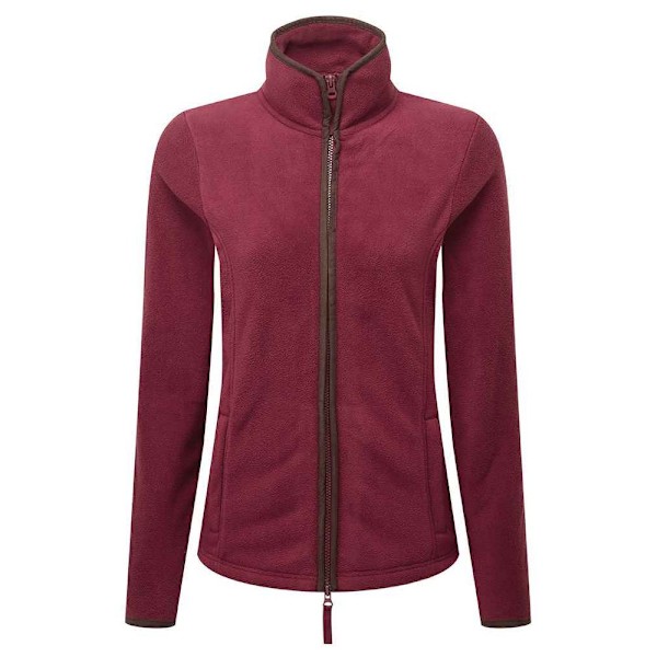 Premier Dam/Kvinna Artisan Kontrast Trim Fleece Jacka L Bur Burgundy/Brown L