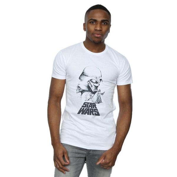 Star Wars Herr Darth Vader Sketch T-shirt XXL Vit White XXL