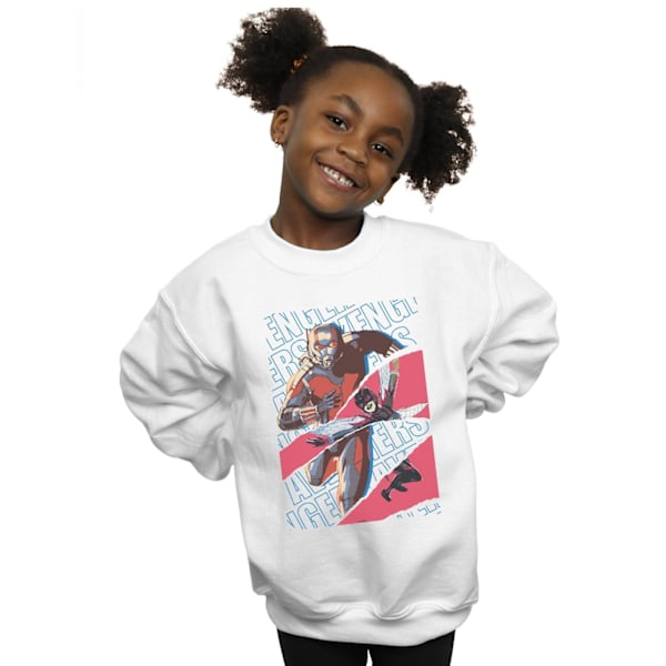 Marvel Girls Avengers Ant-Man And The Wasp Collage Sweatshirt 9 White 9-11 Years