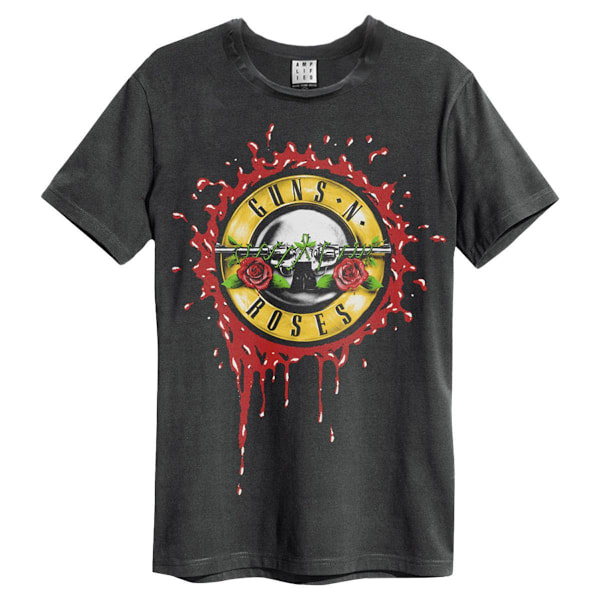 Amplified Unisex Adult Bloody Bullet Guns N Roses T-Shirt L Cha Charcoal L