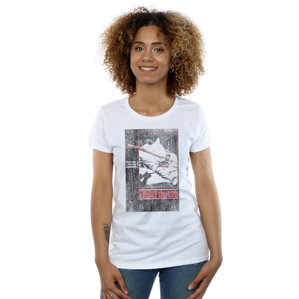 Fredag den 13:e Dam/Dam Distressed Axe Poster Bomull T-shirt White M