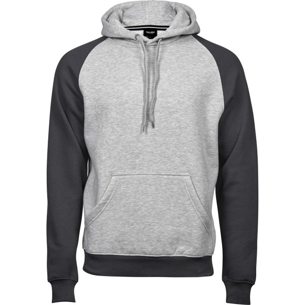 Tee Jays Mens Two Tone Raglan Hooded Sweatshirt 3XL Heather Gre Heather Grey/Navy 3XL