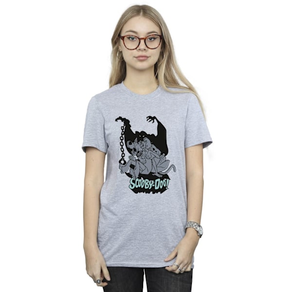 Scooby Doo Dam/Damer Rädd Hopp Bomull Pojkvän T-Shirt L Sports Grey L