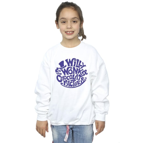 Willy Wonka & The Chocolate Factory Girls Typed Logo Sweatshirt White 7-8 Years