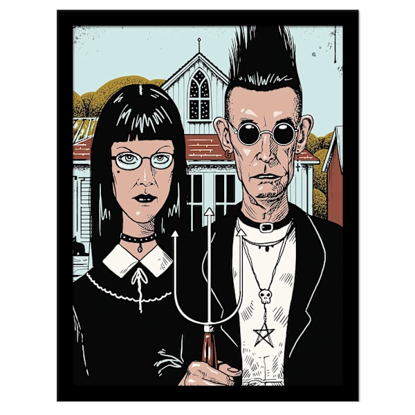 Vincent Trinidad American Goth inramad affisch 40cm x 30cm Flerfärgad Multicoloured 40cm x 30cm