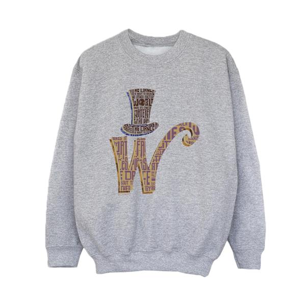 Willy Wonka Boys W Logo Hat Sweatshirt 7-8 år Sports Grey Sports Grey 7-8 Years