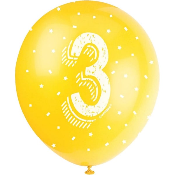 Unika Party Latex Pearlised 3:e födelsedagsfestballonger (5-pack) Multicoloured One Size