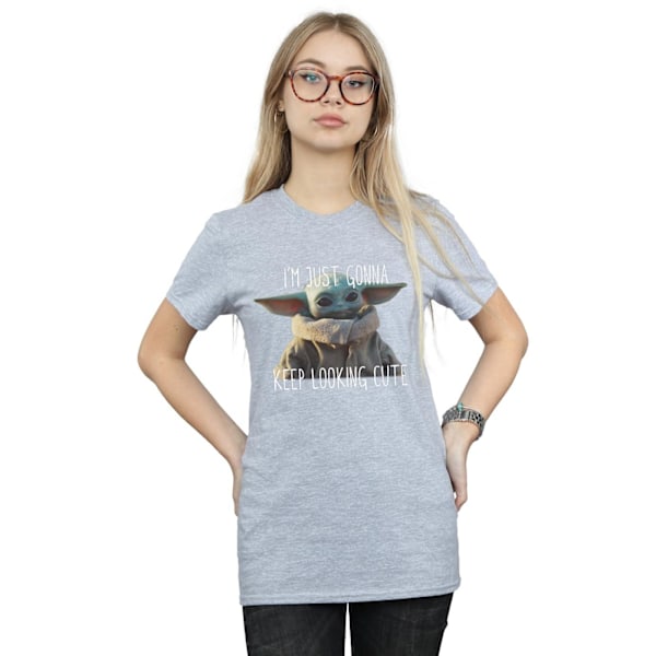 Star Wars Dam/Damer The Mandalorian Keep Looking Cute Cotto Sports Grey L