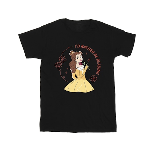Disney Herrar Skönheten och Odjuret Jag Skulle Hellre Läsa T-shirt Black 5XL