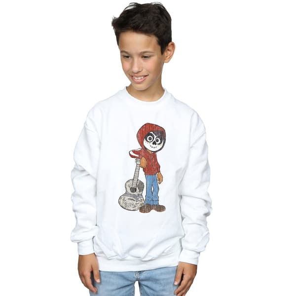 Disney Pojkar Coco Miguel Med Gitarr Tröja 5-6 År Vit White 5-6 Years