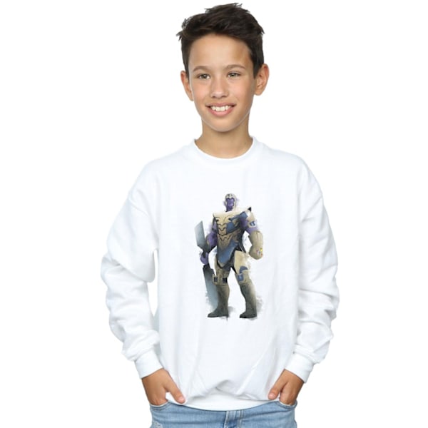 Marvel Pojkar Avengers Endgame Målad Thanos Sweatshirt 7-8 År White 7-8 Years