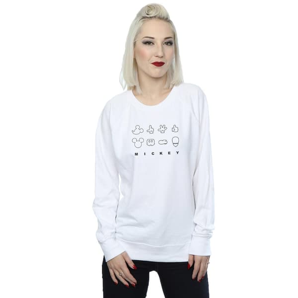 Disney Dam/Kvinnor Mickey Mouse Dekonstruerad Sweatshirt L Vit White L
