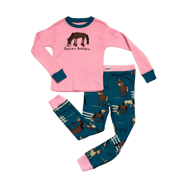 LazyOne Barnkläder/Barn Pasture Bedtime Långärmad Pyjamas Set Pink/Blue/Brown 4 Years