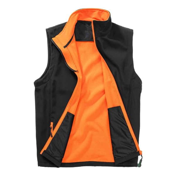 Result Herr Core Printable Soft Shell Bodywarmer L Svart/Orange Black/Orange L