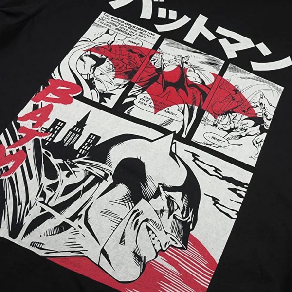 Batman T-shirt för män, japansk, L, svart Black L