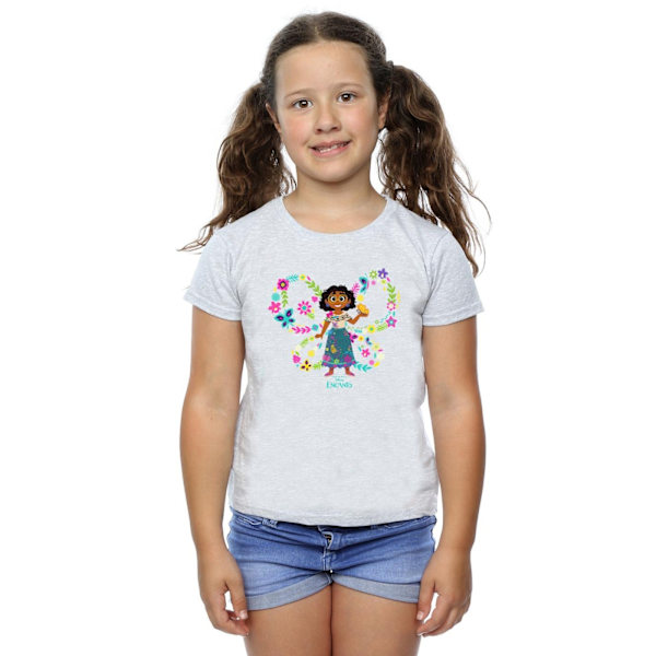 Disney Girls Encanto Mirabel Butterfly Bomull T-shirt 7-8 år Sports Grey 7-8 Years