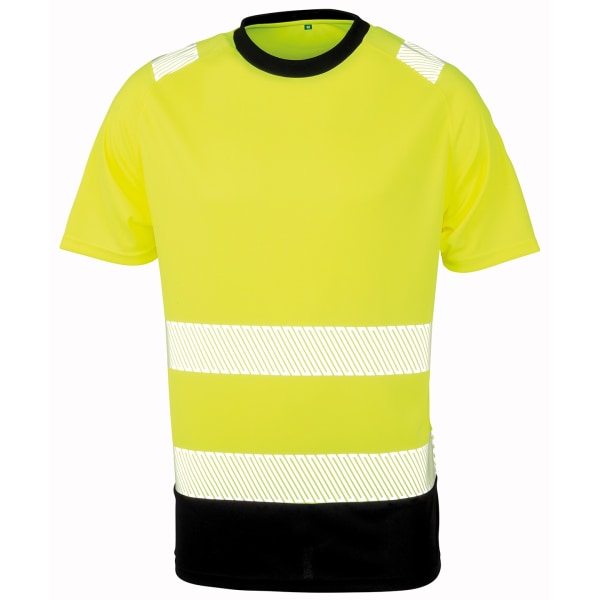 Result Äkta Återvunnen Säkerhet T-shirt Herr L-XL Fluorescerande Gul Fluorescent Yellow/Black L-XL