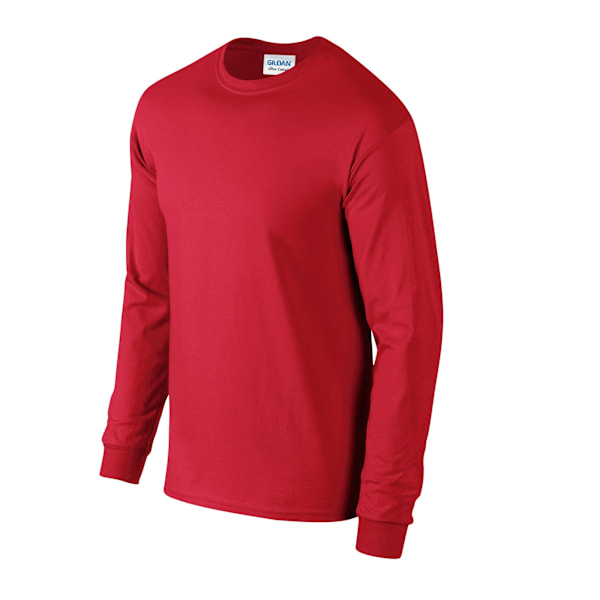 Gildan Unisex Adult Ultra Plain Cotton Long-Sleeved T-Shirt XL Red XL