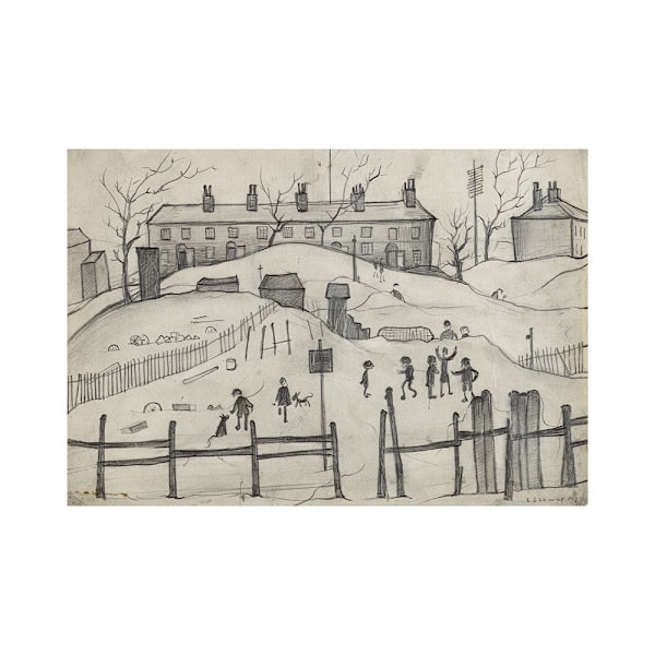 L.S. Lowry Houses In Broughton 1937 Tryck 30cm x 40cm Kräm/Svart Cream/Black 30cm x 40cm