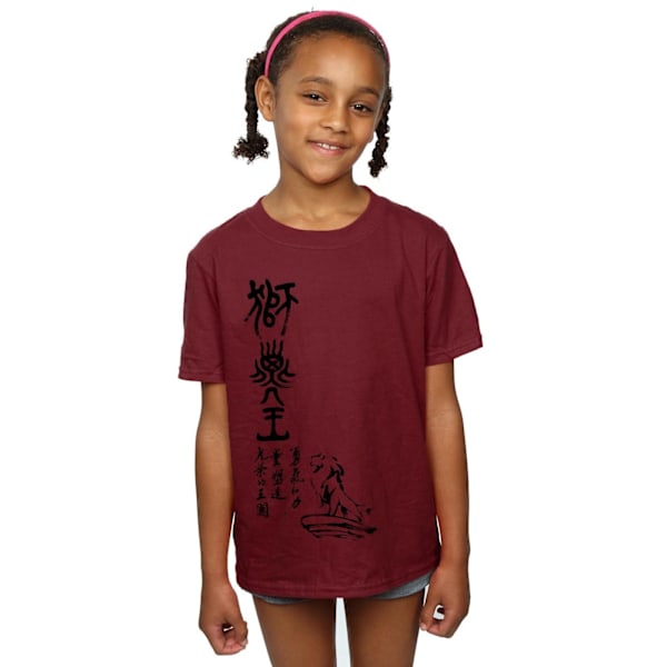 Disney Girls The Lion King Pride Rock Kalligrafi Bomull T-Shir Burgundy 7-8 Years