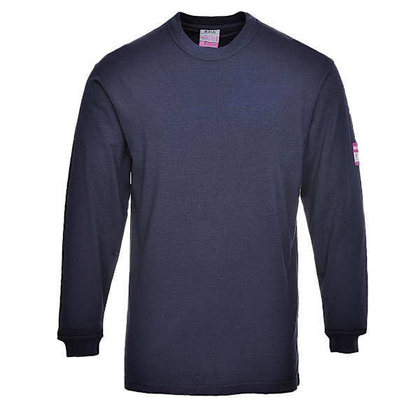 Portwest Herrar Brandskyddande Antistatisk Långärmad T-shirt Navy XL