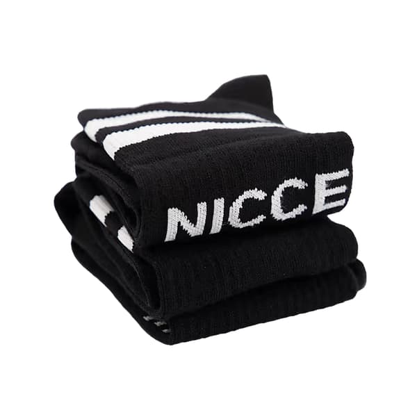 Nicce Herr Contrast Striped Crew-strumpor (3-pack) S-M Svart Black S-M
